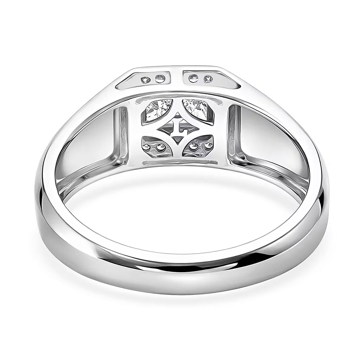 Luxuriant Lab Grown Diamond E-F VS 1.25 ctw Men's Ring in Rhodium Over Sterling Silver (Size 11.0) image number 7