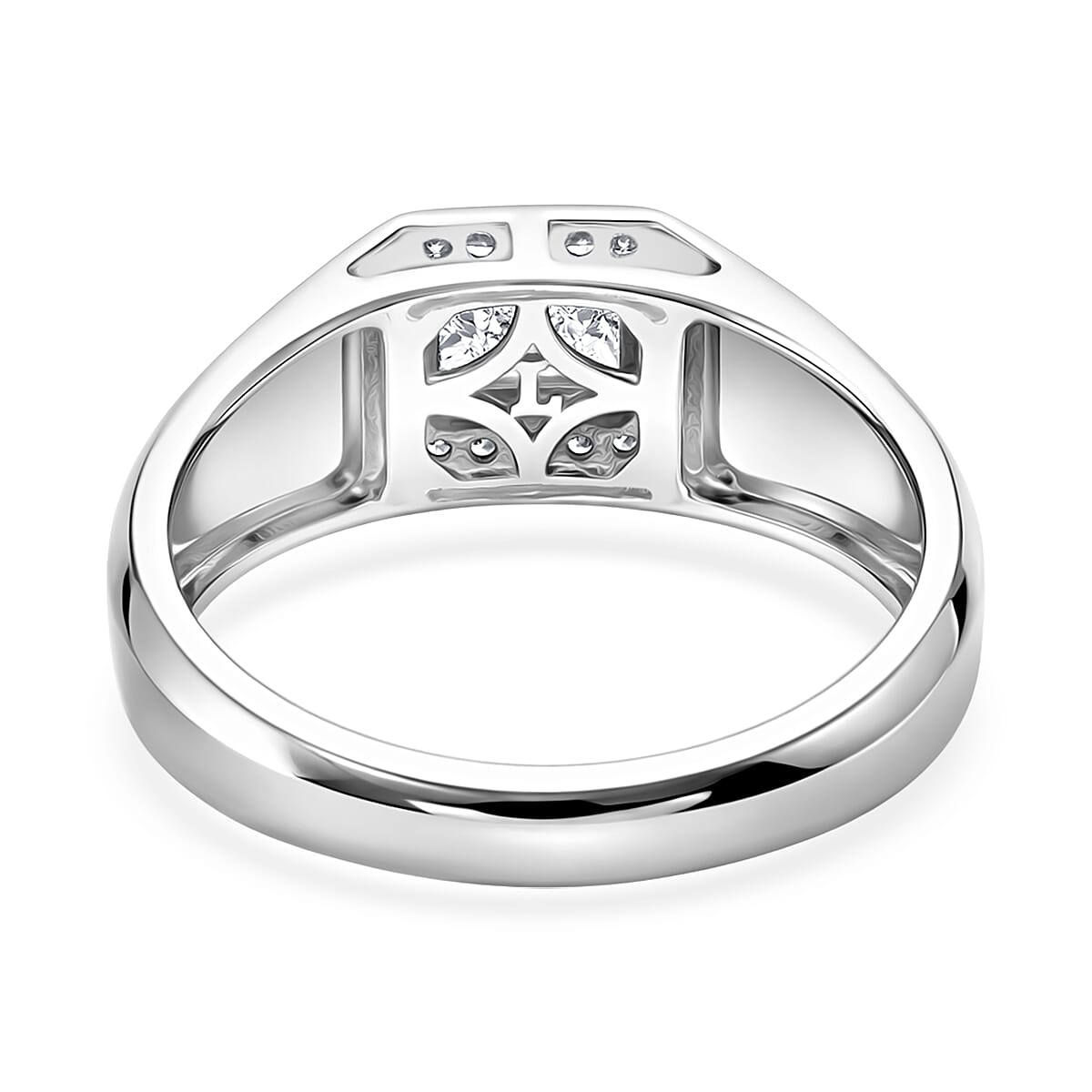 Luxuriant Lab Grown Diamond E-F VS 1.25 ctw Men's Ring in Rhodium Over Sterling Silver (Size 14.0) image number 4
