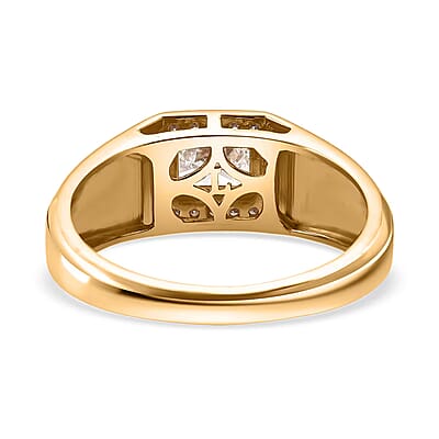 Luxuriant Lab Grown Diamond E-F VS 1.25 ctw Men's Ring in 18K Vermeil Yellow Gold Over Sterling Silver (Size 10.0)