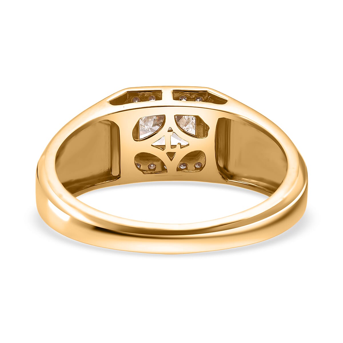 Luxuriant Lab Grown Diamond E-F VS 1.25 ctw Men's Ring in 18K Vermeil Yellow Gold Over Sterling Silver (Size 13.0) image number 4
