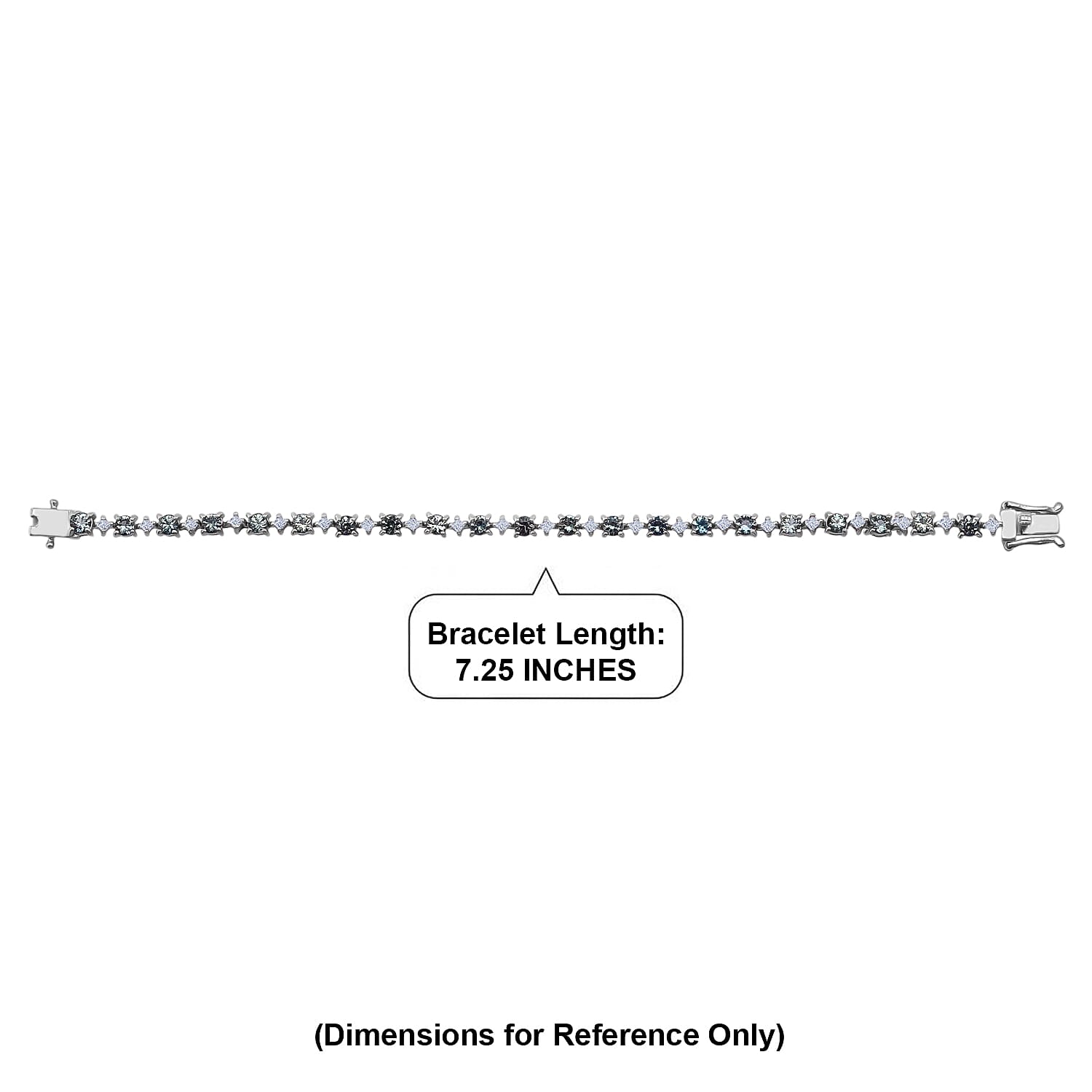 D'Joy Premium Australian Sapphire and Moissanite 8.15 ctw Velvet Eclipse Bracelet in Rhodium Over Sterling Silver (7.25 In)