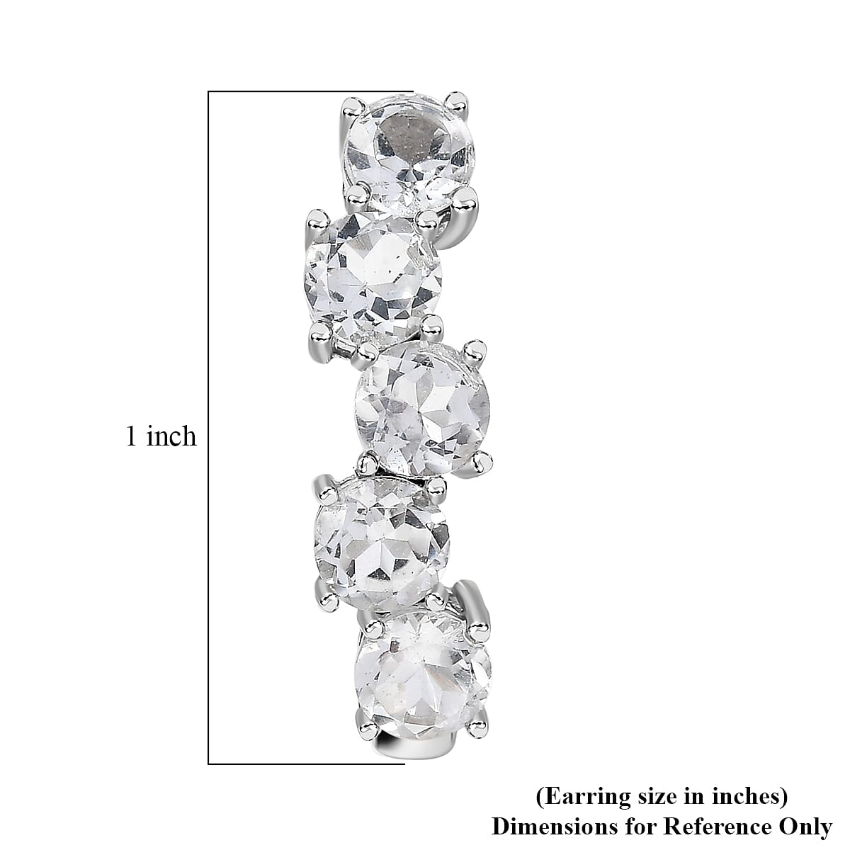 D'Joy White Topaz 6.30 ctw Latch Back Earrings in Rhodium Over Sterling Silver