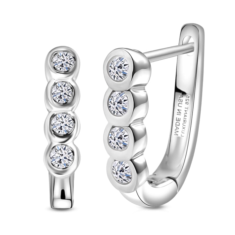 Luxuriant Lab Grown Diamond G-H SI 0.50 ctw Fancy Earrings in Rhodium Over Sterling Silver