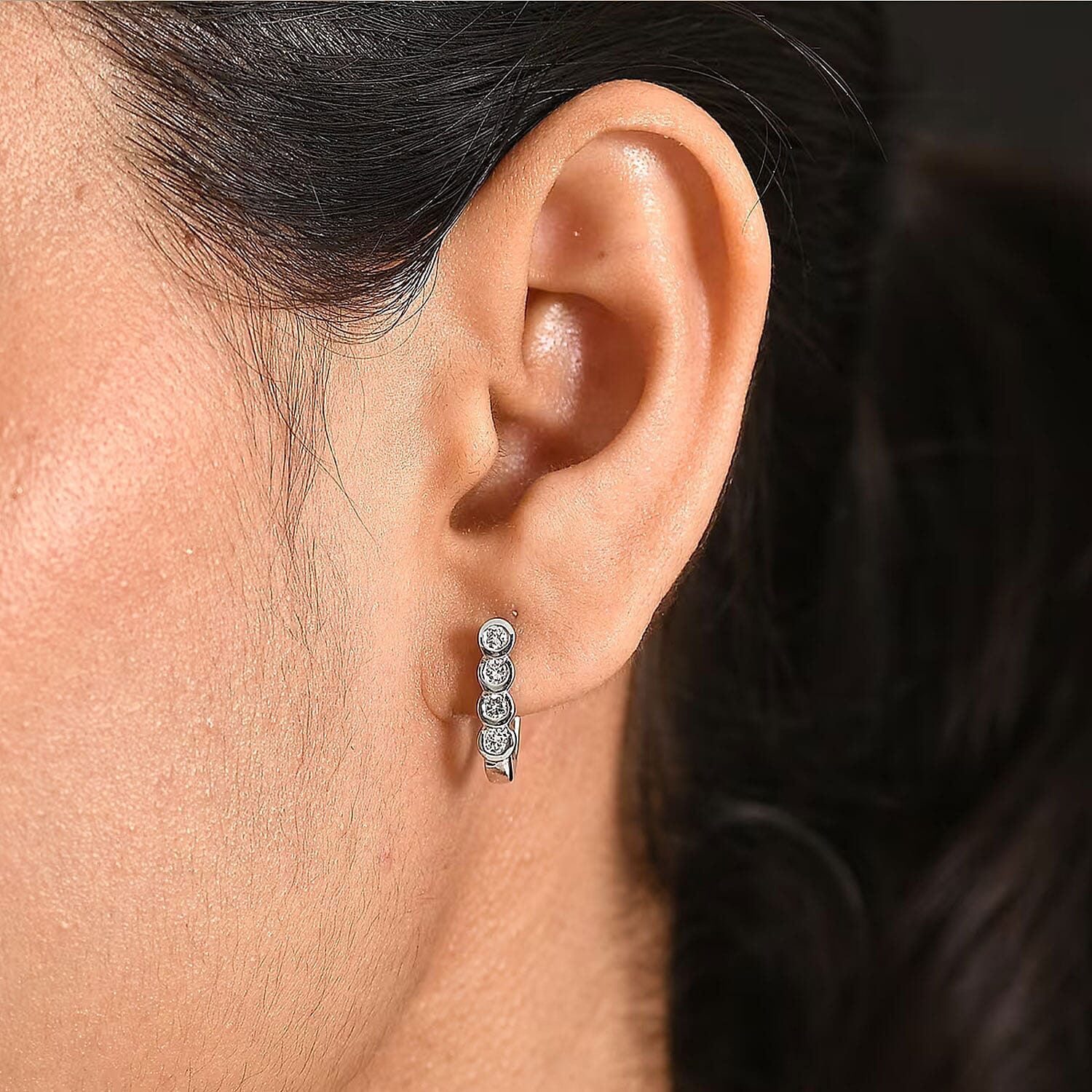 Luxuriant Lab Grown Diamond G-H SI 0.50 ctw Fancy Earrings in Rhodium Over Sterling Silver