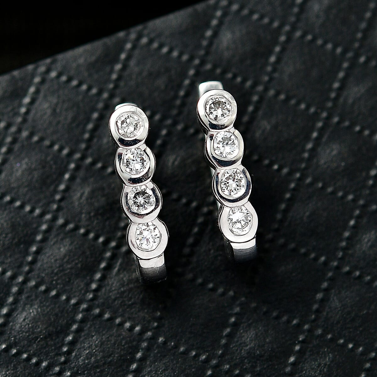 Luxuriant Lab Grown Diamond G-H SI 0.50 ctw Fancy Earring in Rhodium Over Sterling Silver image number 1