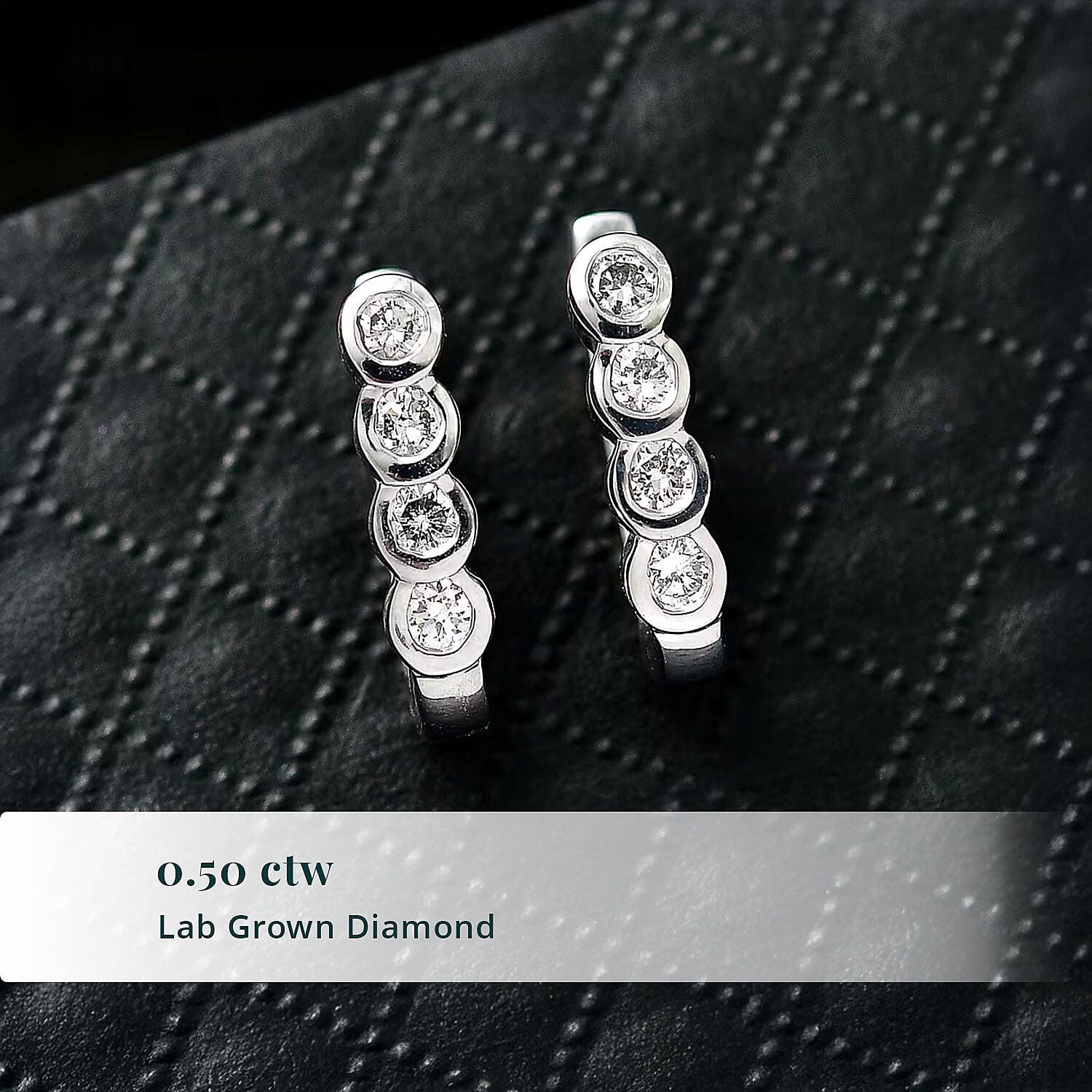 Luxuriant Lab Grown Diamond G-H SI 0.50 ctw Fancy Earrings in Rhodium Over Sterling Silver