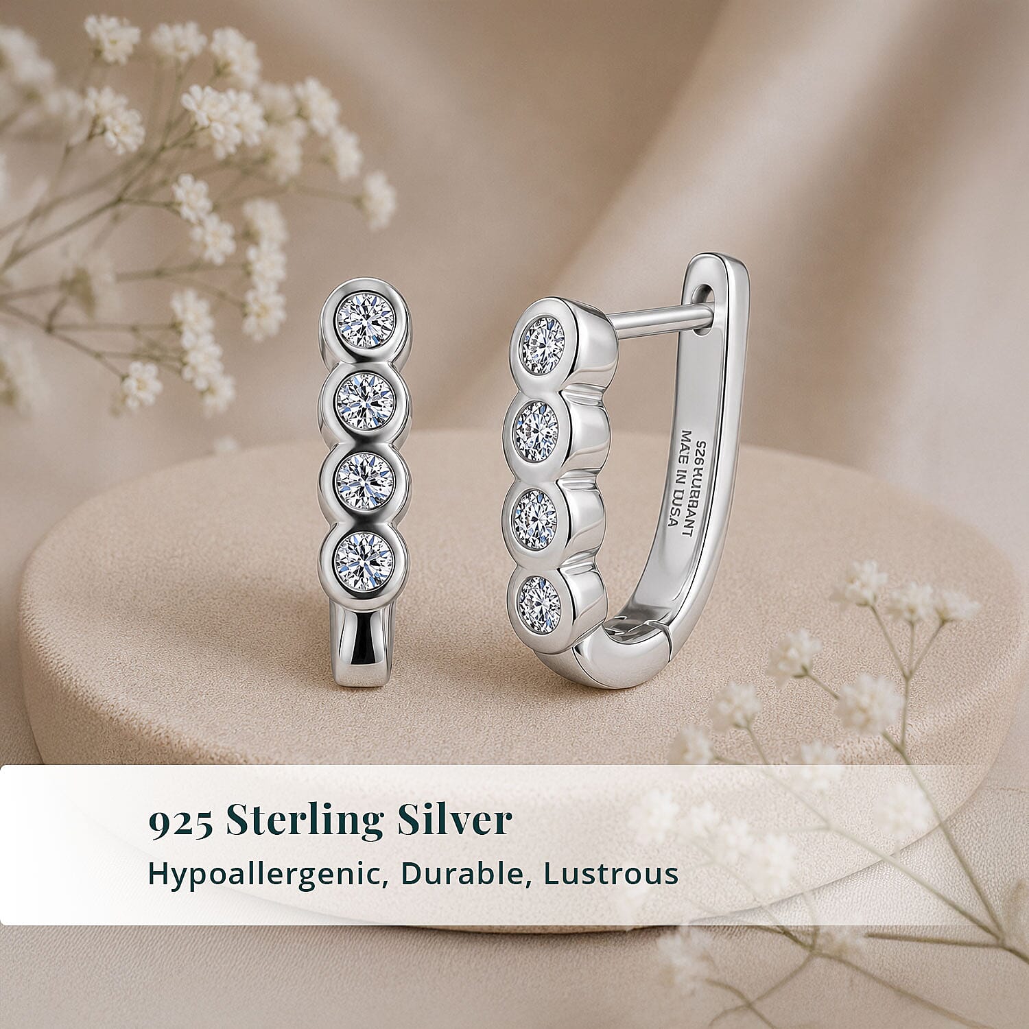 Luxuriant Lab Grown Diamond G-H SI 0.50 ctw Fancy Earrings in Rhodium Over Sterling Silver