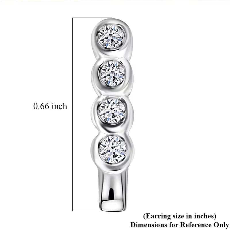 Luxuriant Lab Grown Diamond G-H SI 0.50 ctw Fancy Earrings in Rhodium Over Sterling Silver