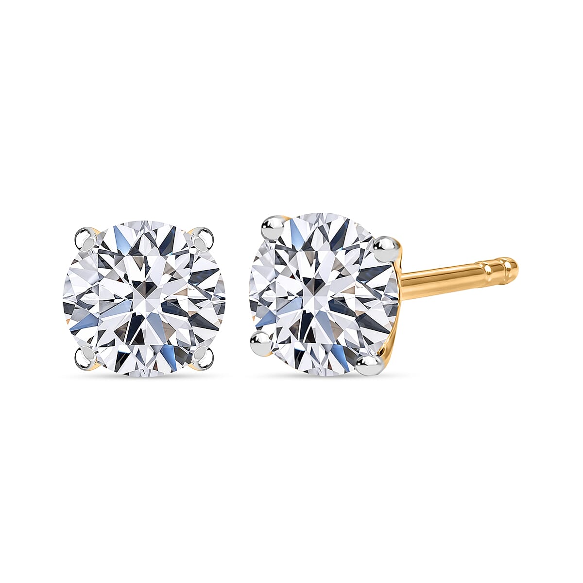 Luxuriant Lab Grown Diamond G-H SI 1.00 ctw Stud Earrings in 10K Yellow Gold