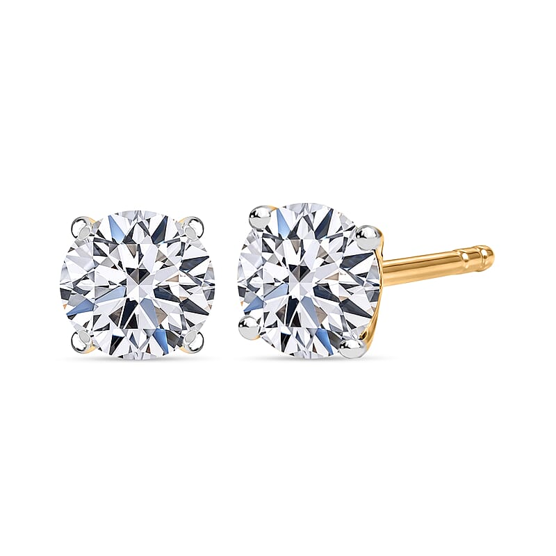 Luxuriant Lab Grown Diamond G-H SI 1.00 ctw Stud Earrings in 10K Yellow Gold