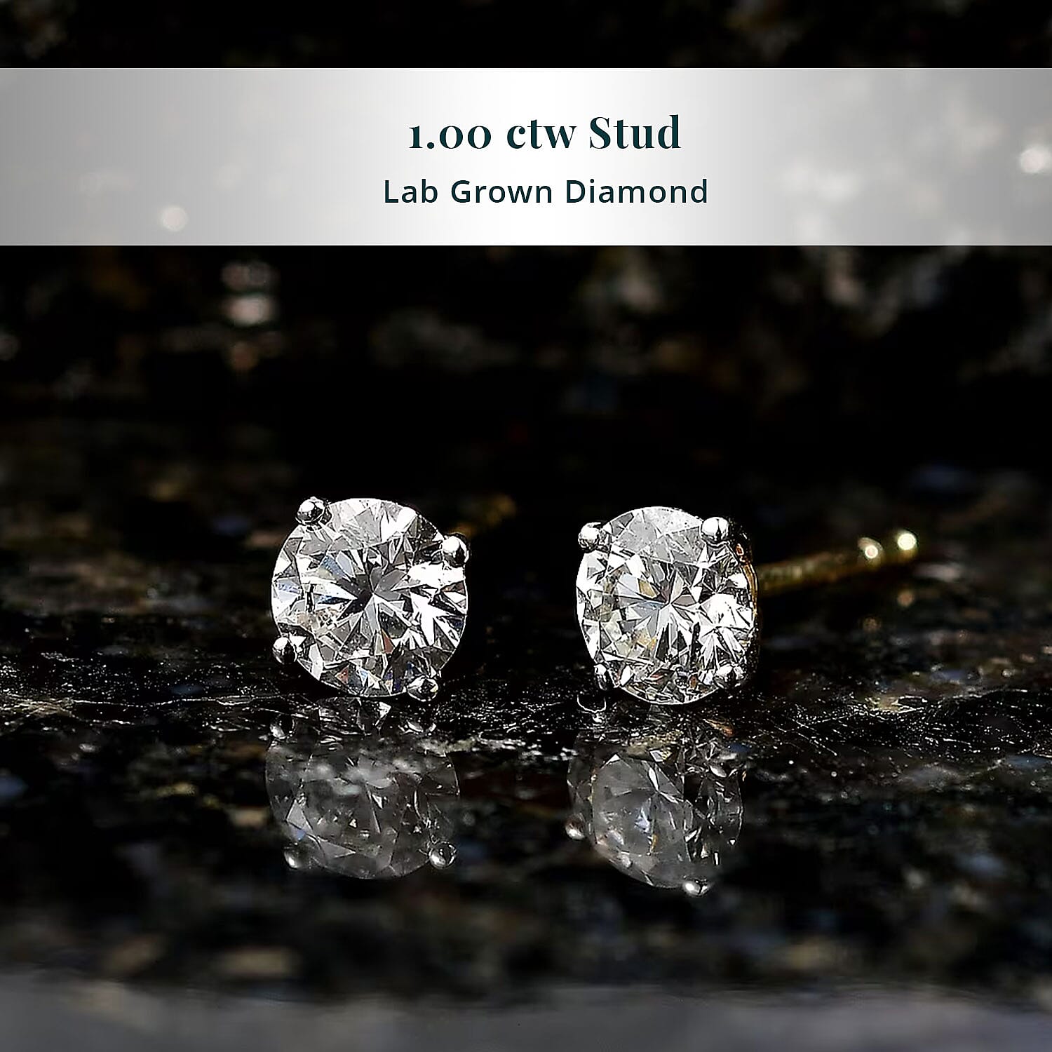 Luxuriant Lab Grown Diamond G-H SI 1.00 ctw Stud Earrings in 10K Yellow Gold