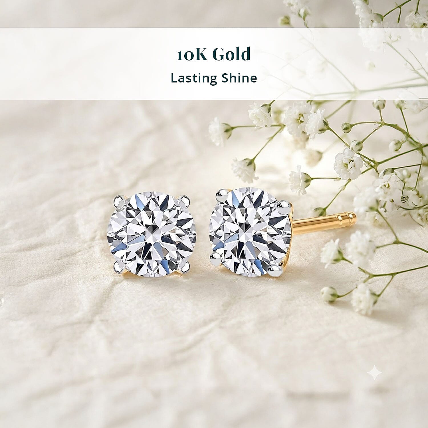 Luxuriant Lab Grown Diamond G-H SI 1.00 ctw Stud Earrings in 10K Yellow Gold