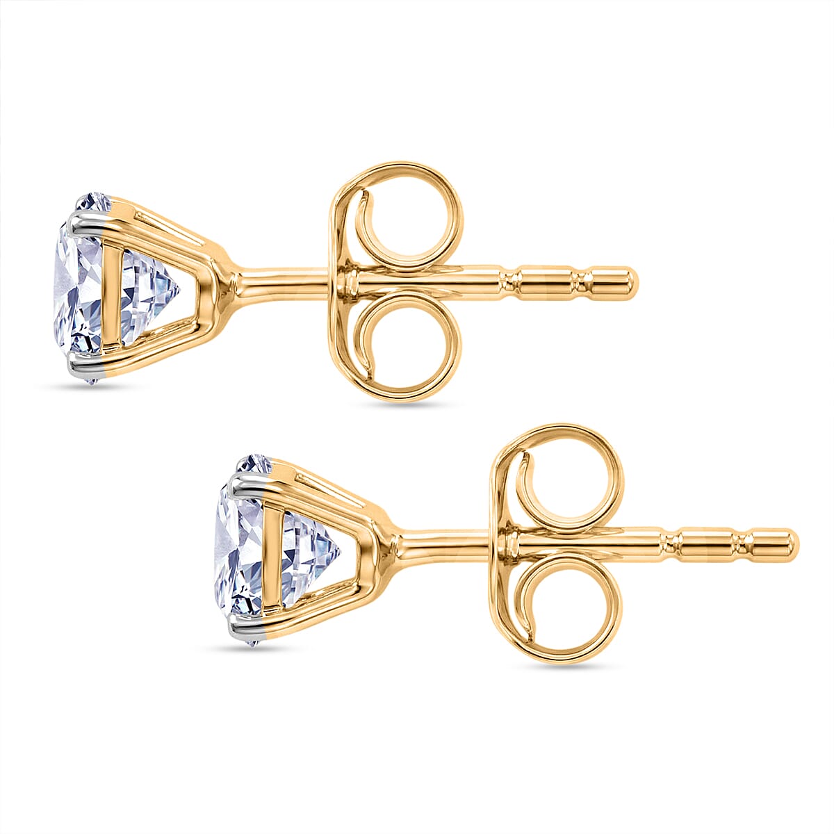Luxuriant Lab Grown Diamond G-H SI 1.00 ctw Earrings in 10K Yellow Gold image number 3
