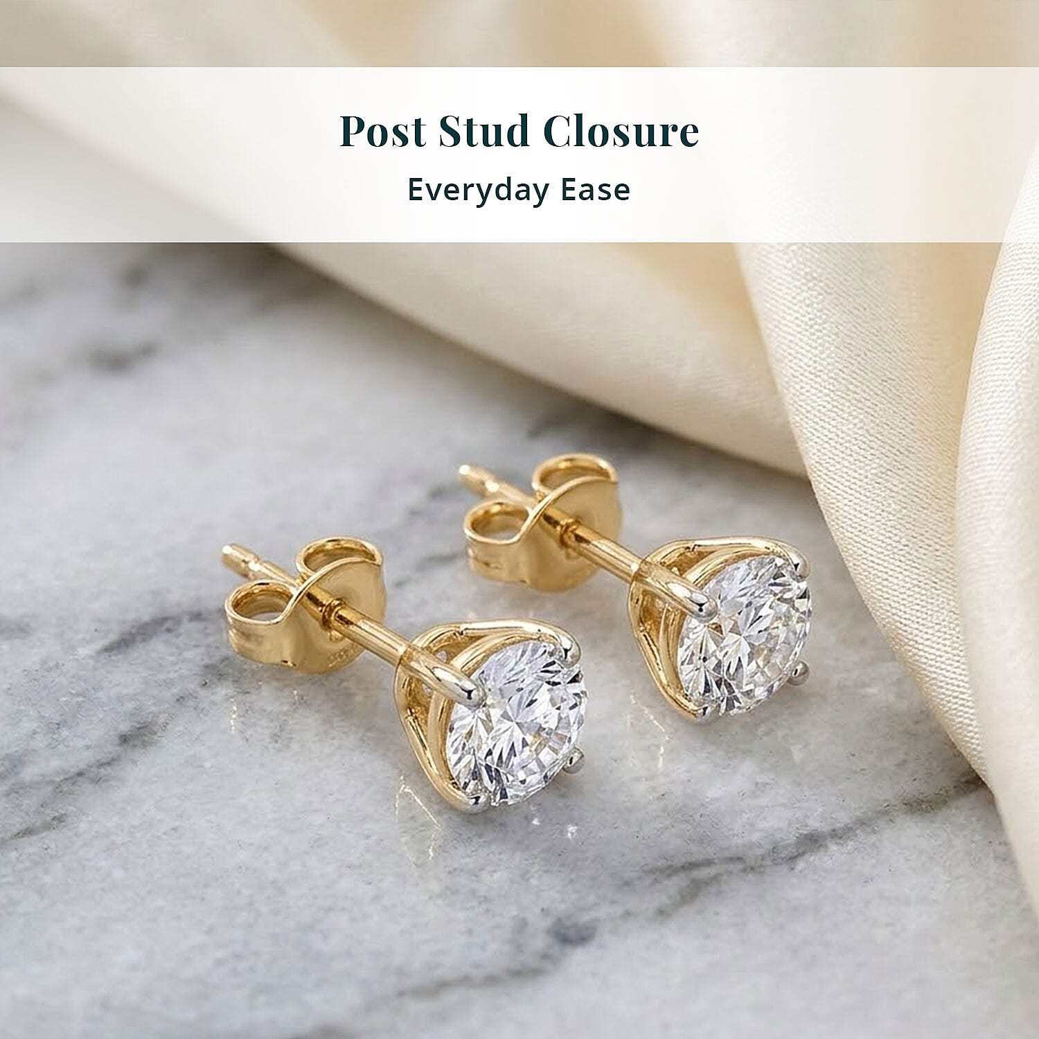 Luxuriant Lab Grown Diamond G-H SI 1.00 ctw Stud Earrings in 10K Yellow Gold