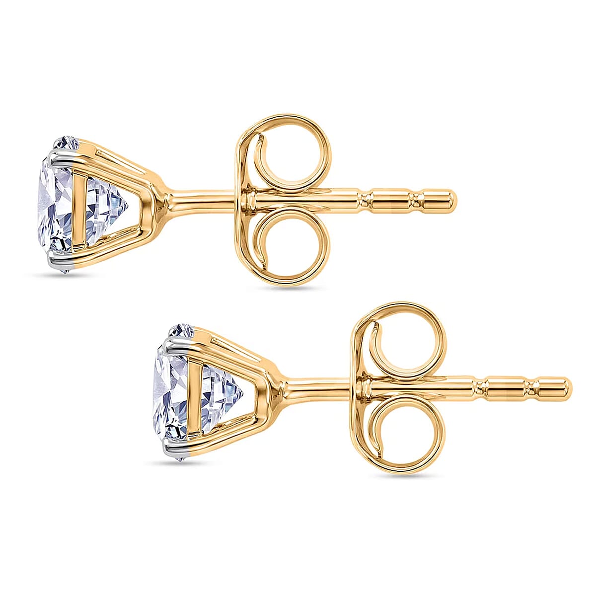 Luxuriant Lab Grown Diamond G-H SI 1.00 ctw Stud Earrings in 10K Yellow Gold image number 6