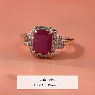 Luxoro AAA Montepuez Ruby, Diamond Ring in 10K Yellow Gold 2.60 ctw (Size 5.0)