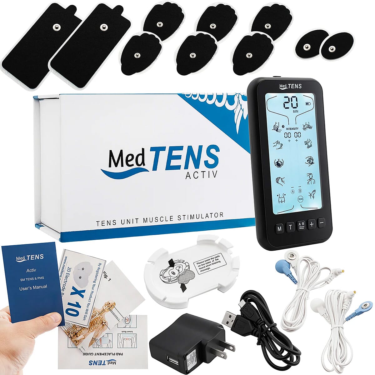 MEDTENS Tens Unit Machine Device 24 Massage Modes Rechargeable Pulse Muscle Stimulator image number 3