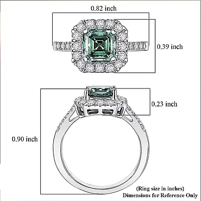 Luxuriant Lab Grown Green Diamond IR and Lab Grown Diamond VS 2.50 ctw Green Legacy Frame Ring in 950 Platinum (Size 10.0) 5.85 Grams