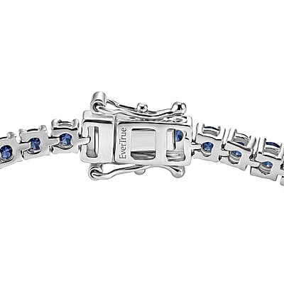 EverTrue Blue Sapphire 9.10 ctw Cluster Bracelet in Platinum Bond (6.50 In)
