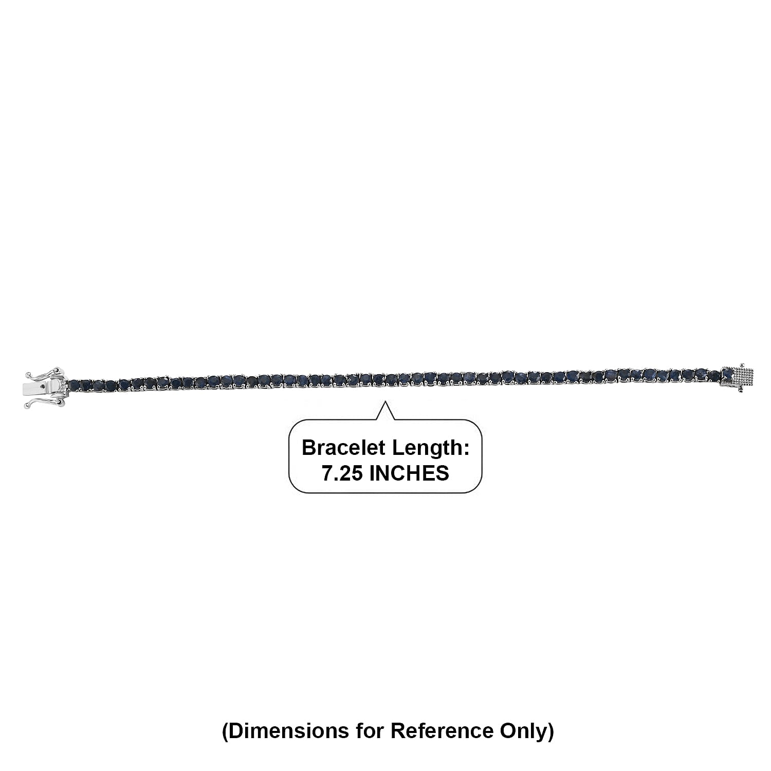 EverTrue Blue Sapphire 10.10 ctw Cluster Bracelet in Platinum Bond (7.25 In)