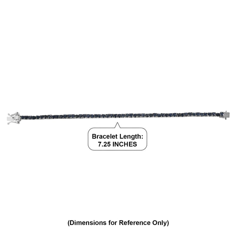 EverTrue Blue Sapphire 10.10 ctw Cluster Bracelet in Platinum Bond (7.25 In)