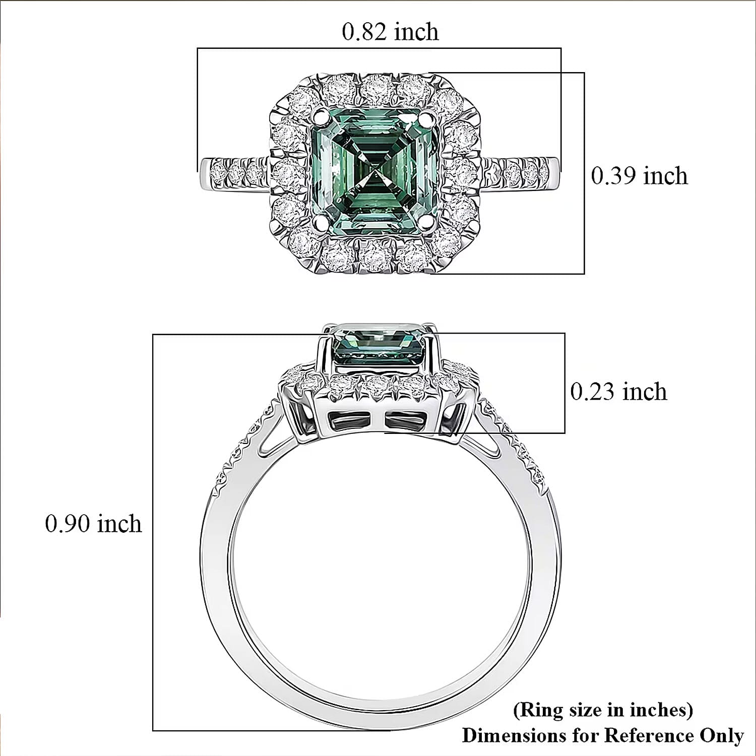 Luxuriant Lab Grown Green Diamond IR and Lab Grown Diamond VS 2.50 ctw Green Legacy Frame Ring in 950 Platinum (Size 6.0) 5.85 Grams