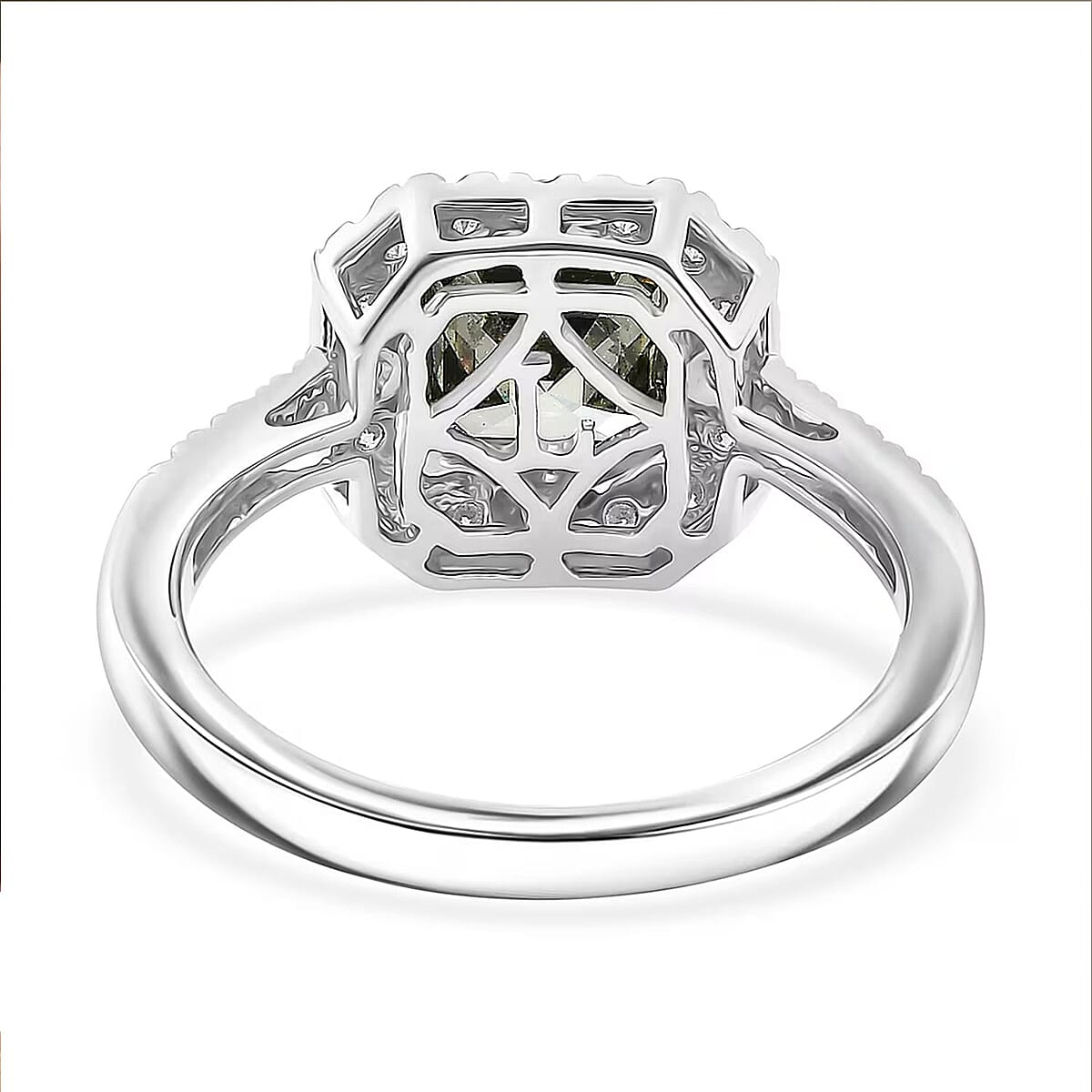Luxuriant Lab Grown Green Diamond IR and Lab Grown Diamond VS 2.50 ctw Green Legacy Frame Ring in 950 Platinum (Size 6.0) 5.85 Grams image number 7