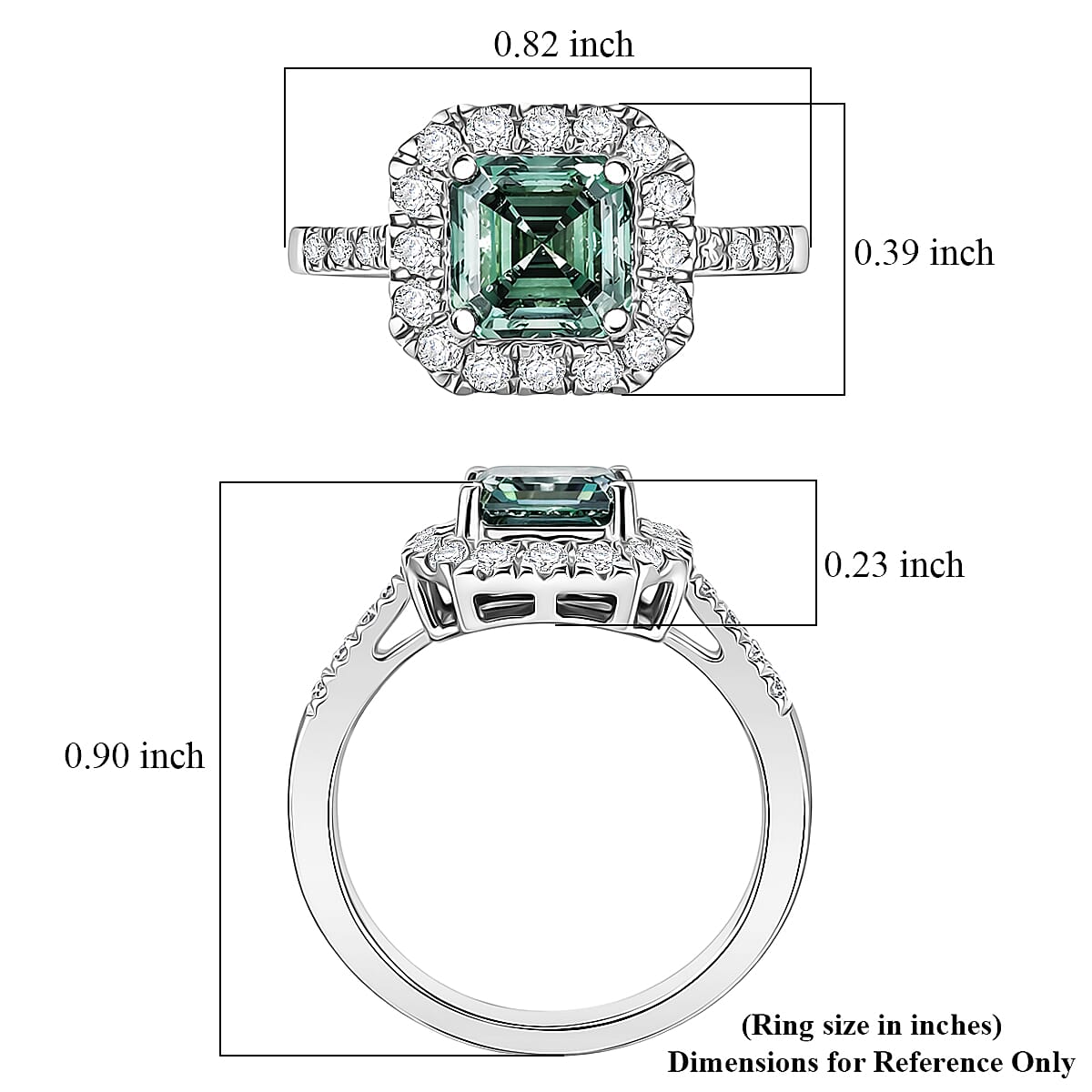 Luxuriant Lab Grown Green Diamond and Lab Grown Diamond VS 2.50 ctw Green Legacy Frame Ring in 950 Platinum (Size 9.0) 5.85 Grams image number 5