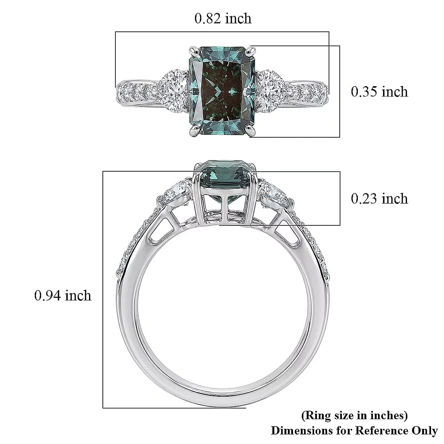 SGL Certified 950 Platinum Luxuriant Lab Grown Green Diamond IR and Lab Grown Diamond VS 2.75 ctw Forest Flame Desire Ring (Size 6.0) 4.20 Grams