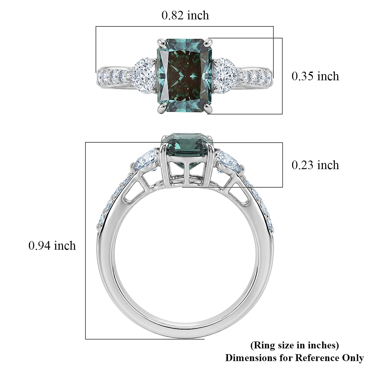 SGL Certified 950 Platinum Luxuriant Lab Grown Green Diamond (IR) and Lab Grown Diamond VS 2.75 ctw Forest Flame Desire Ring (Size 6.0) 4.20 Grams (Del. in 8-10 Days) image number 5
