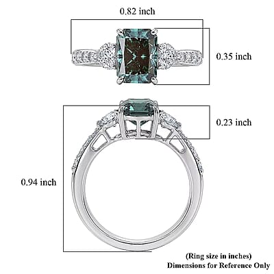 SGL Certified 950 Platinum Luxuriant Lab Grown Green Diamond IR and Lab Grown Diamond VS 2.75 ctw Forest Flame Desire Ring (Size 6.0) 4.20 Grams