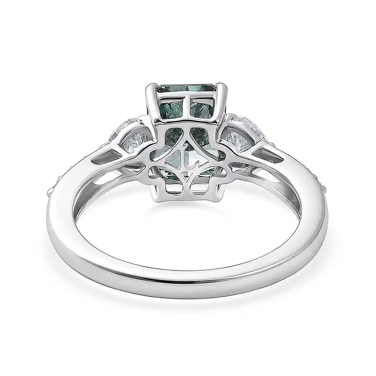 SGL Certified 950 Platinum Luxuriant Lab Grown Green Diamond (IR) and Lab Grown Diamond (VS) Forest Flame Desire Ring (Size 6.0) (4.45 g) 2.75 ctw image number 6