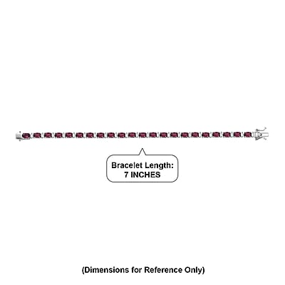 D'Joy Premium Orissa Rhodolite Garnet and Moissanite 13.50 ctw Roman Colonnade Bracelet in Rhodium Over Sterling Silver (7.25 In)