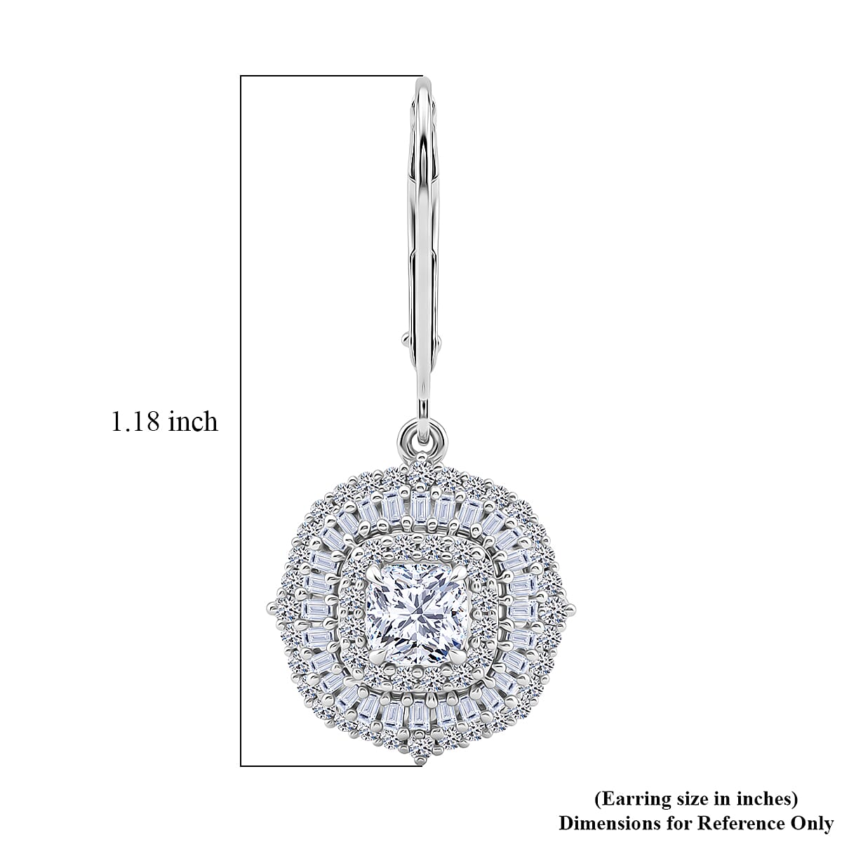 Luxuriant Lab Grown Diamond G-H SI 2.00 ctw Double Halo Earrings in Rhodium Over Sterling Silver