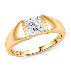 D'Joy Moissanite 1.25 ctw Eternal Spark Ring in 18K Vermeil Yellow Gold Over Sterling Silver (Size 5.0)
