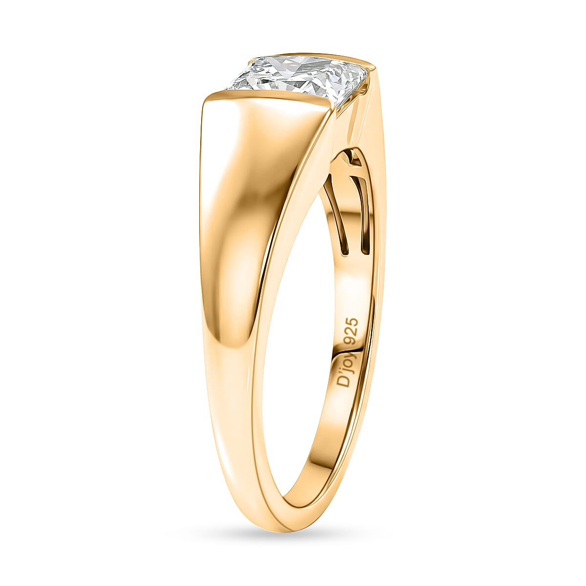 D'Joy Moissanite 1.25 ctw Eternal Spark Ring in 18K Vermeil Yellow Gold Over Sterling Silver (Size 5.0) image number 3