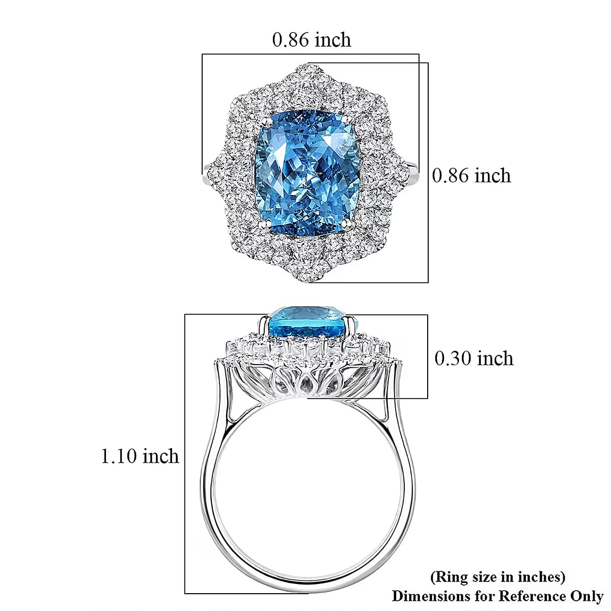 Rhapsody AAAA Santa Maria Aquamarine and Diamond E-F VS 6.50 ctw Ring in 950 Platinum (Size 8.0) 7.75 Grams image number 5