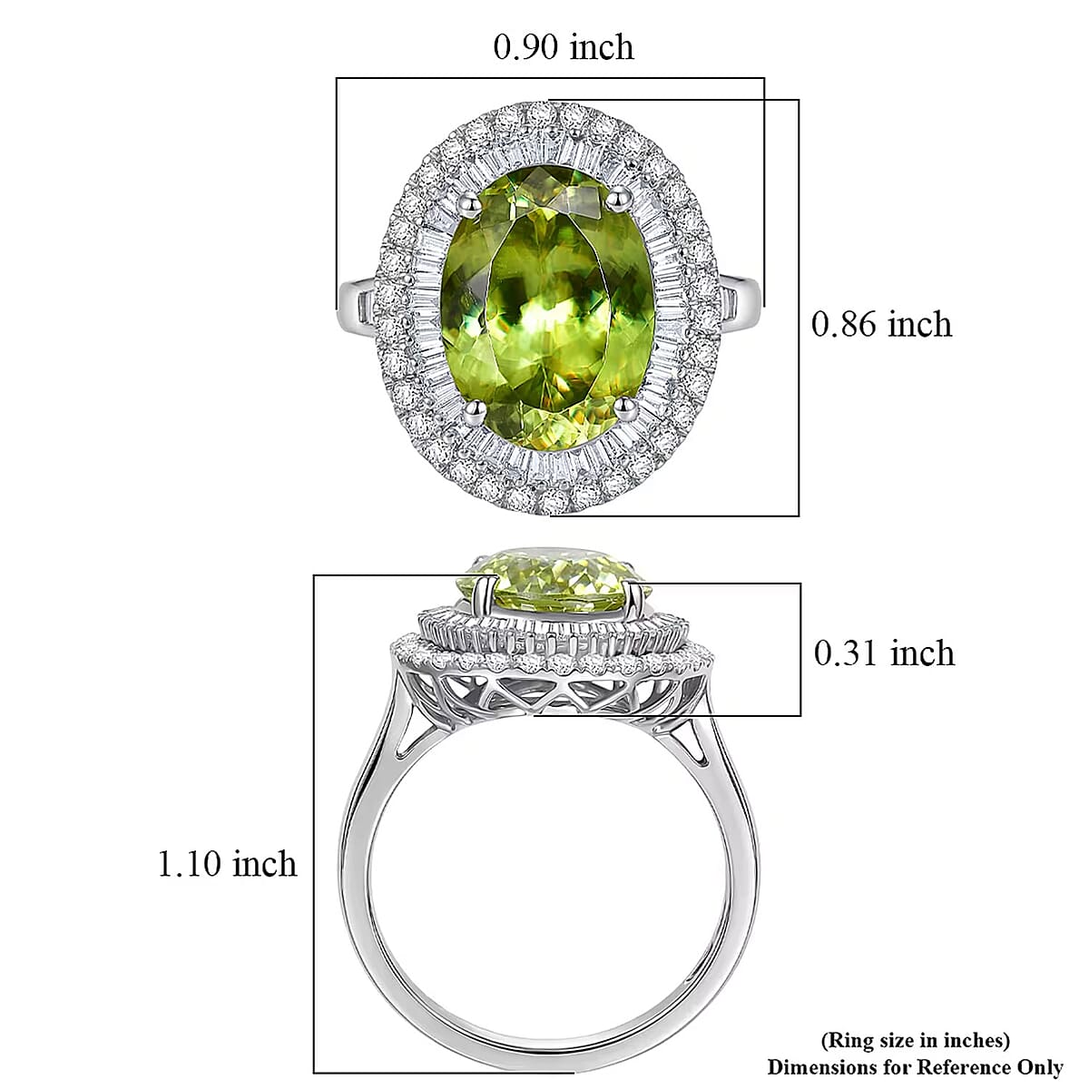Rhapsody AAAA Sava Sphene and Diamond E-F VS 7.80 ctw Ring in 950 Platinum (Size 8.0) 7.65 Grams image number 5