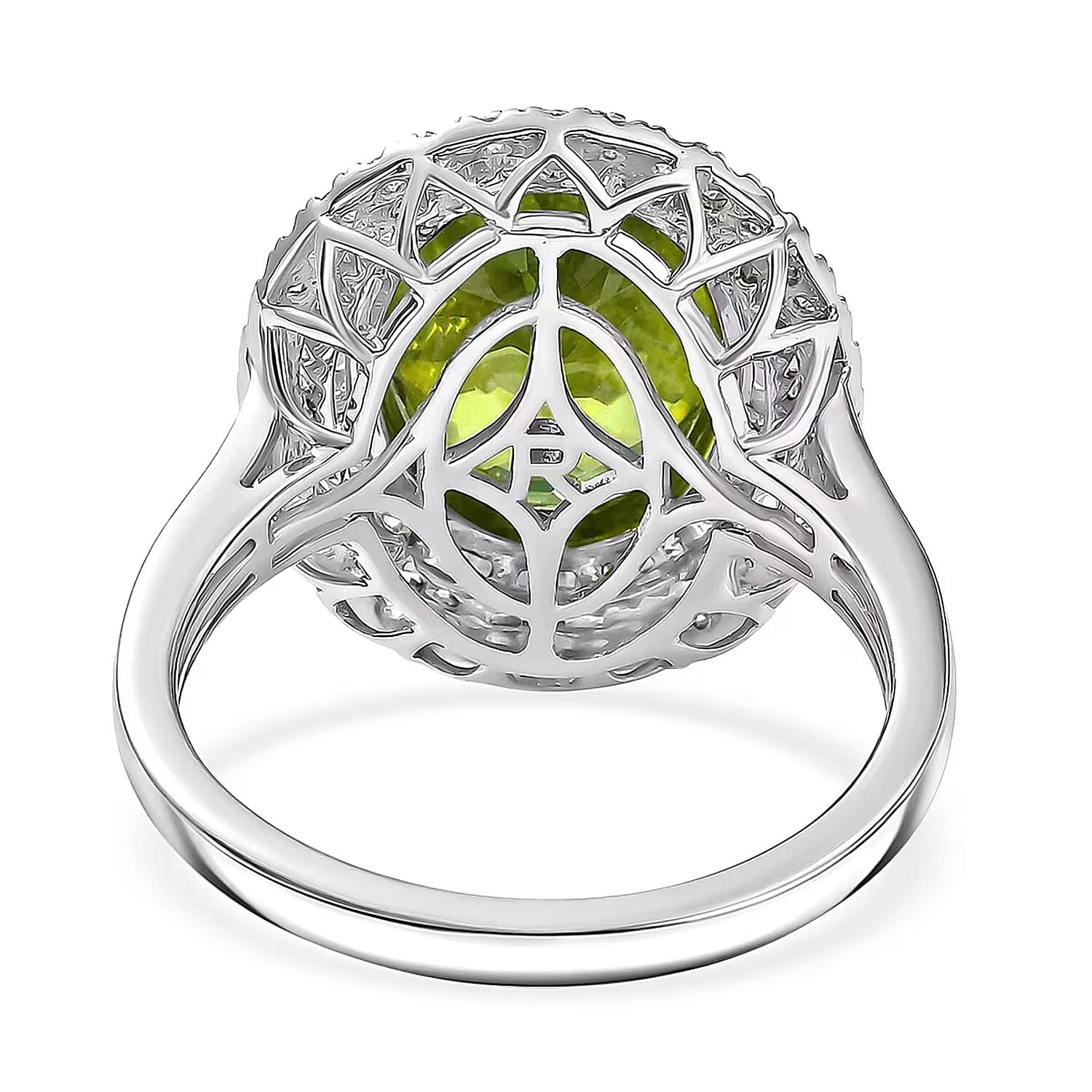 Rhapsody AAAA Sava Sphene and Diamond E-F VS 7.80 ctw Ring in 950 Platinum (Size 8.0) 7.65 Grams