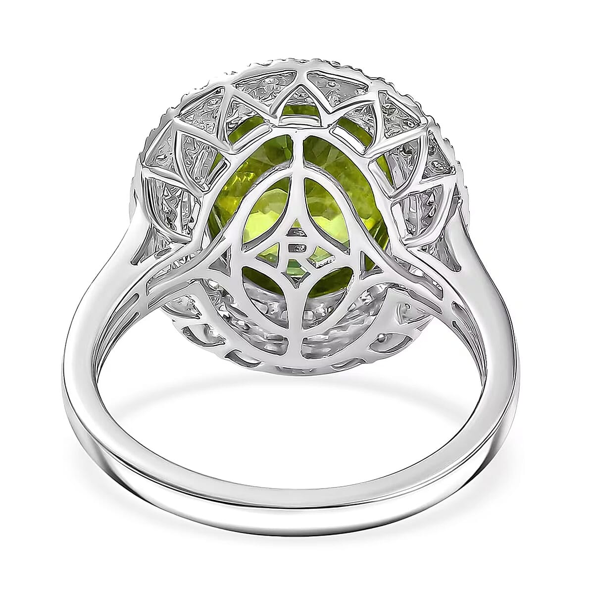 Rhapsody AAAA Sava Sphene and Diamond E-F VS 7.80 ctw Ring in 950 Platinum (Size 8.0) 7.65 Grams image number 6