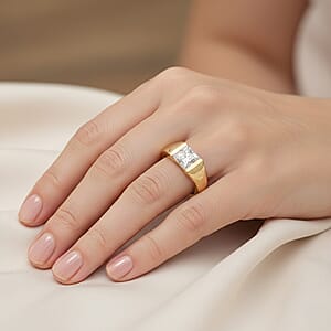 D'Joy Moissanite 1.25 ctw Ring in 18K Vermeil Yellow Gold Over Sterling Silver (Size 7.0)
