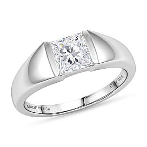 D'Joy Moissanite 1.25 ctw Eternal Spark Ring in Rhodium Over Sterling Silver (Size 6.0)