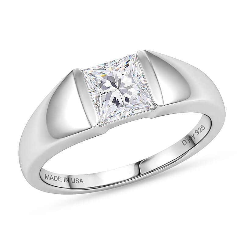 D'Joy Moissanite 1.25 ctw Eternal Spark Ring in Rhodium Over Sterling Silver (Size 7.0)