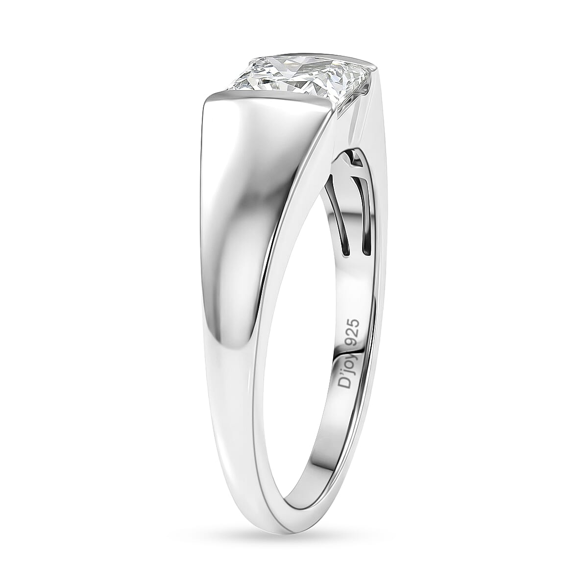 D'Joy Moissanite 1.25 ctw Eternal Spark Ring in Rhodium Over Sterling Silver (Size 7.0)
