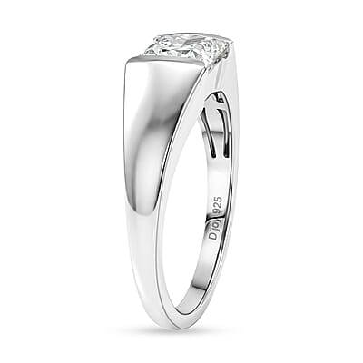 D'Joy Moissanite 1.25 ctw Eternal Spark Ring in Rhodium Over Sterling Silver (Size 7.0)