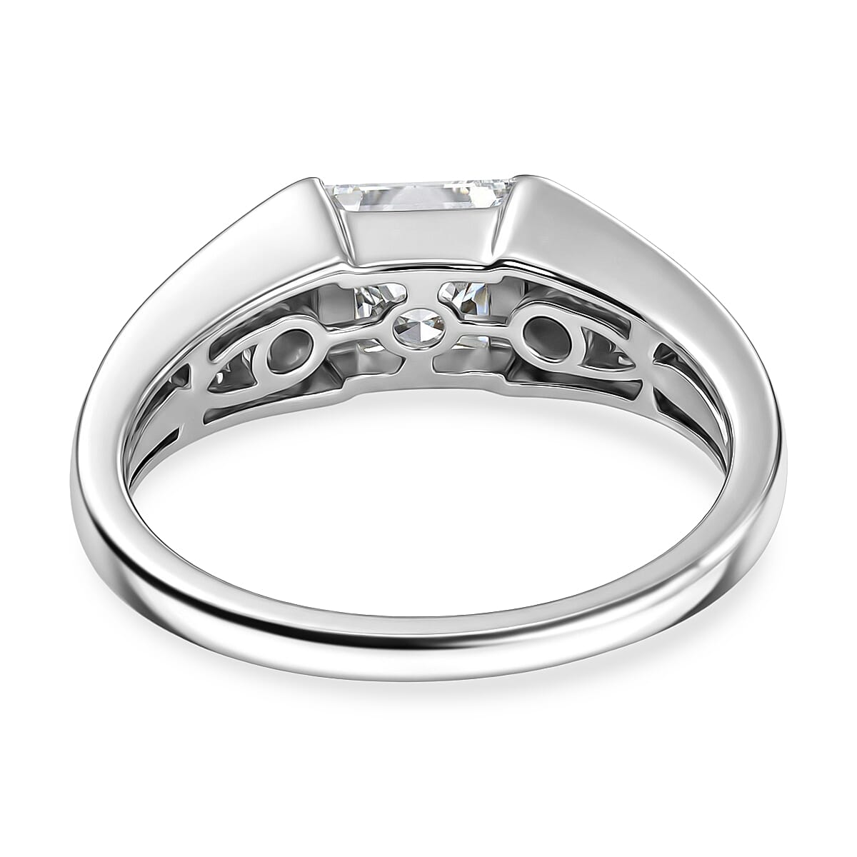 D'Joy Moissanite 1.25 ctw Eternal Spark Ring in Rhodium Over Sterling Silver (Size 7.0)
