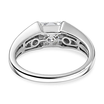 D'Joy Moissanite 1.25 ctw Eternal Spark Ring in Rhodium Over Sterling Silver (Size 7.0)
