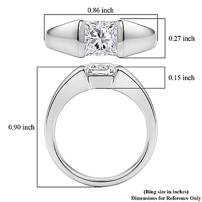 D'Joy Moissanite 1.25 ctw Eternal Spark Ring in Rhodium Over Sterling Silver (Size 7.0)