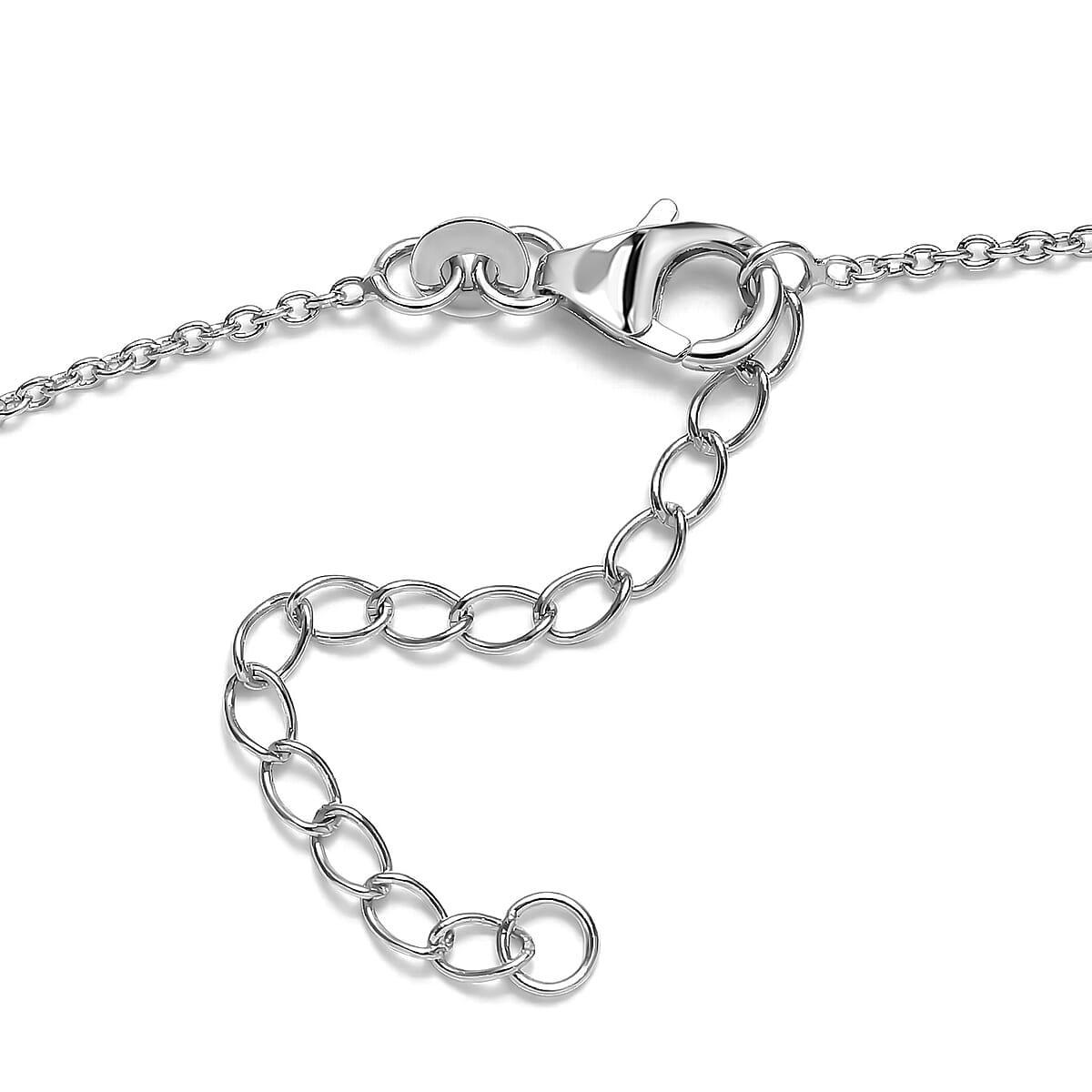 D'Joy White Topaz 27.60 ctw Necklace in Rhodium Over Sterling Silver 18-20 Inches  image number 4