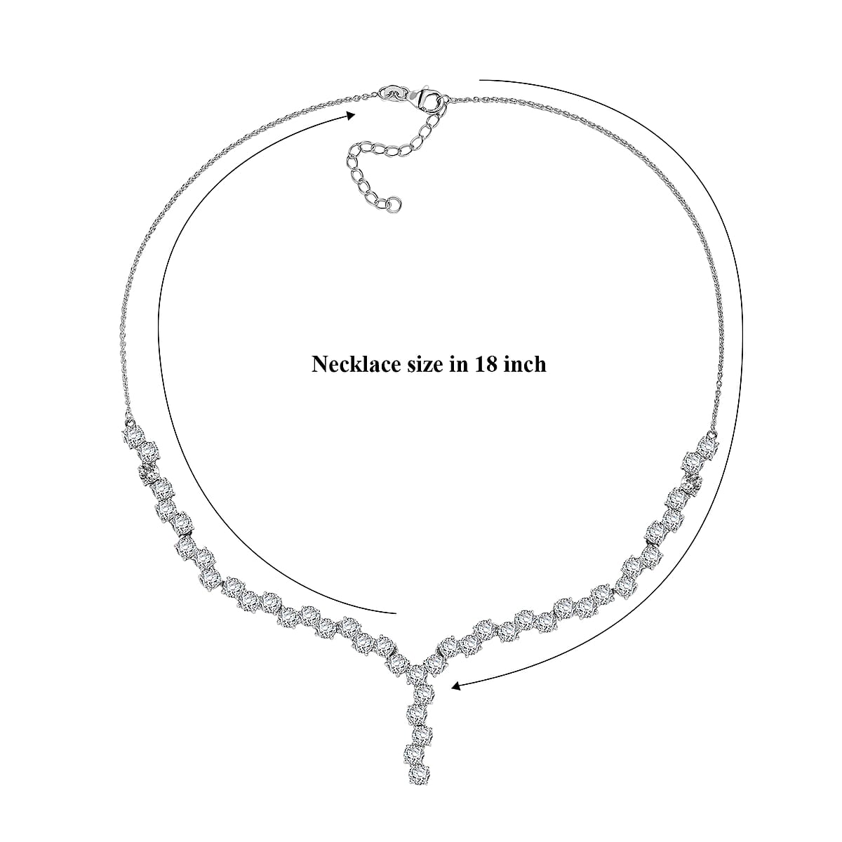 D'Joy White Topaz 27.60 ctw Necklace in Rhodium Over Sterling Silver 18-20 Inches  image number 5